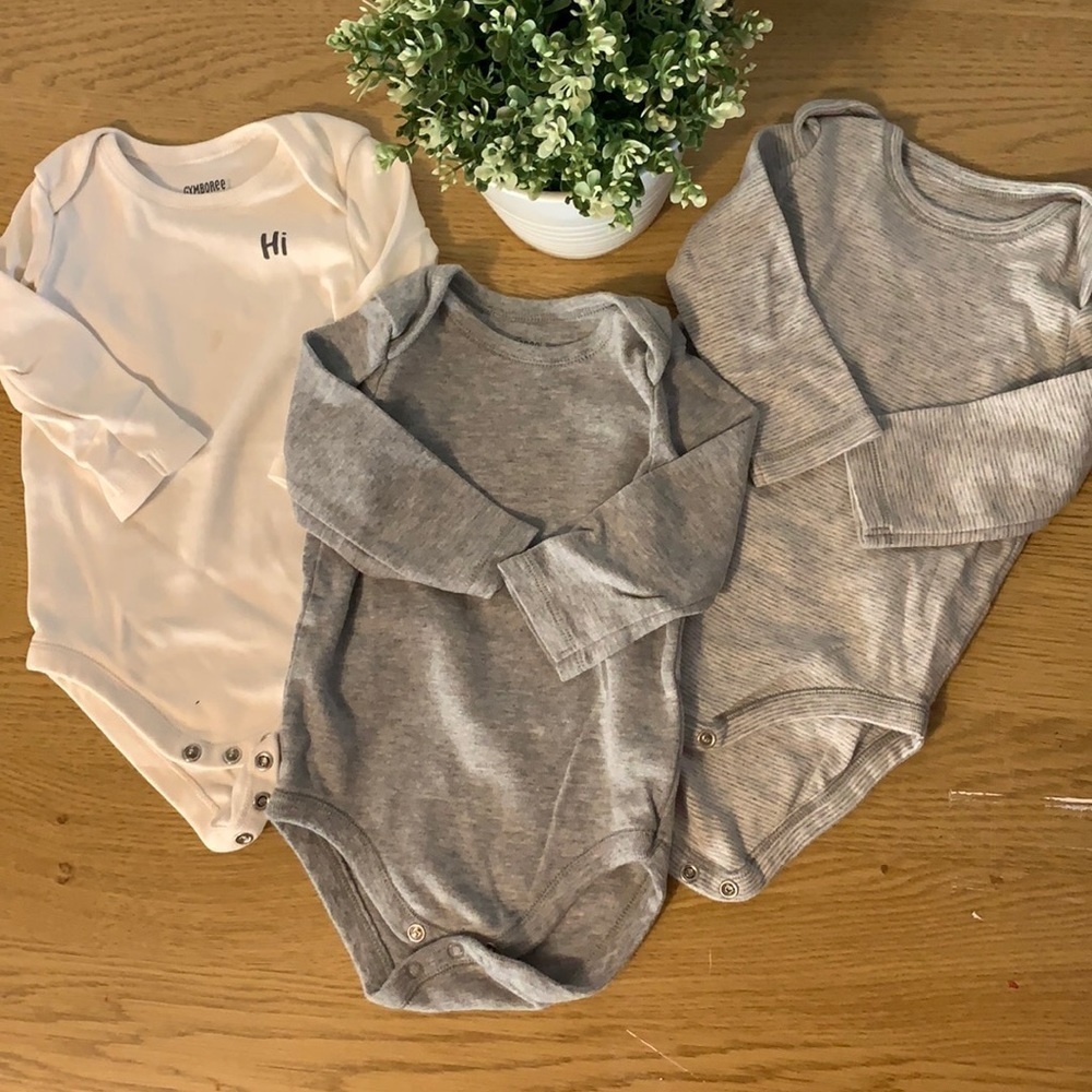Gymboree Neutral Longsleeve Onesie Baby Bundle